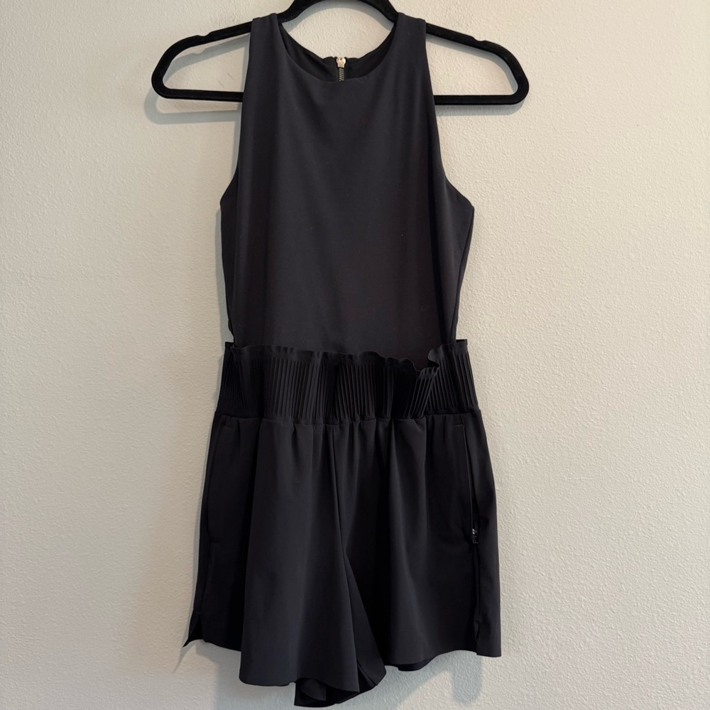 Athleta Cosmic Flutter Romper Black Sleeveless XS NWT $118